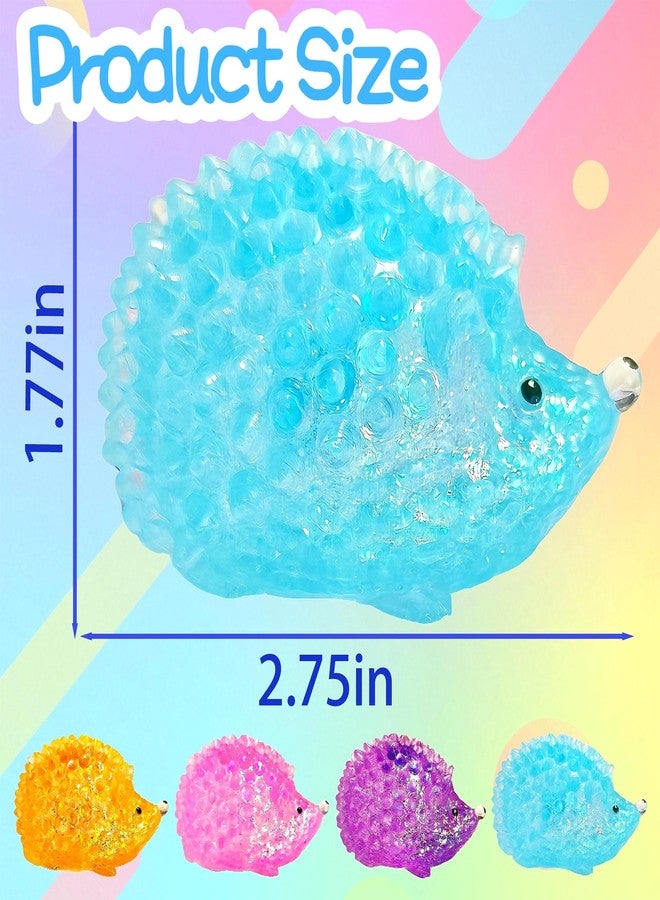EVDERS 1Pcs Hedgehog Squishy Sugar Ball, Slow Rise Hedgehog Squishy Sensory Fidget Toys for Kids, Easter Basket Stuffers, Glitter Stress Relief Sugar Balls for Party Favors, Autism, ADHD (Blue) - Image 3